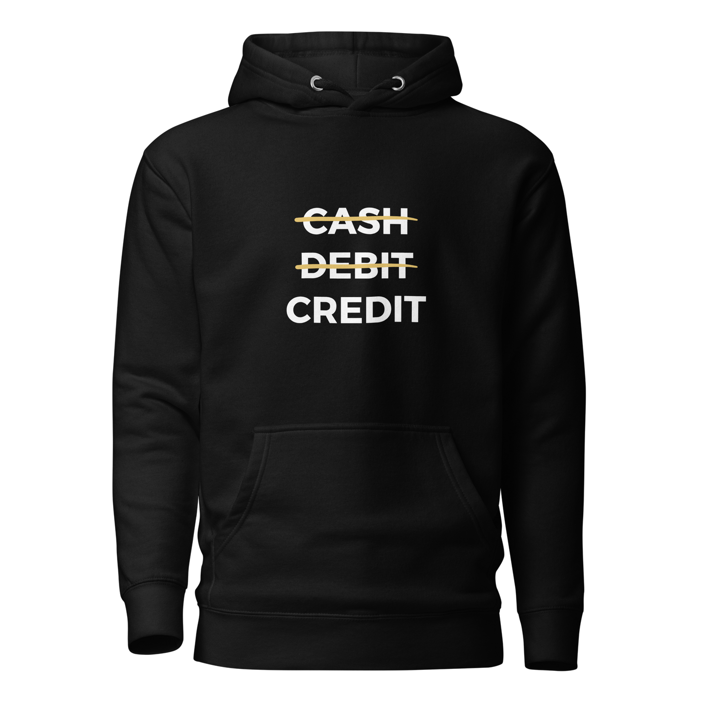 Cash. Debit, Credit