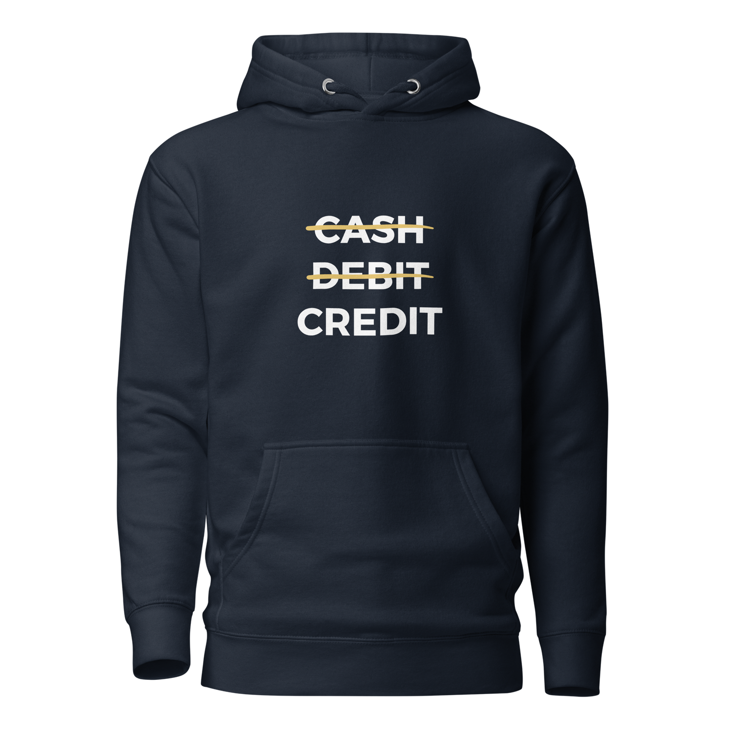 Cash. Debit, Credit